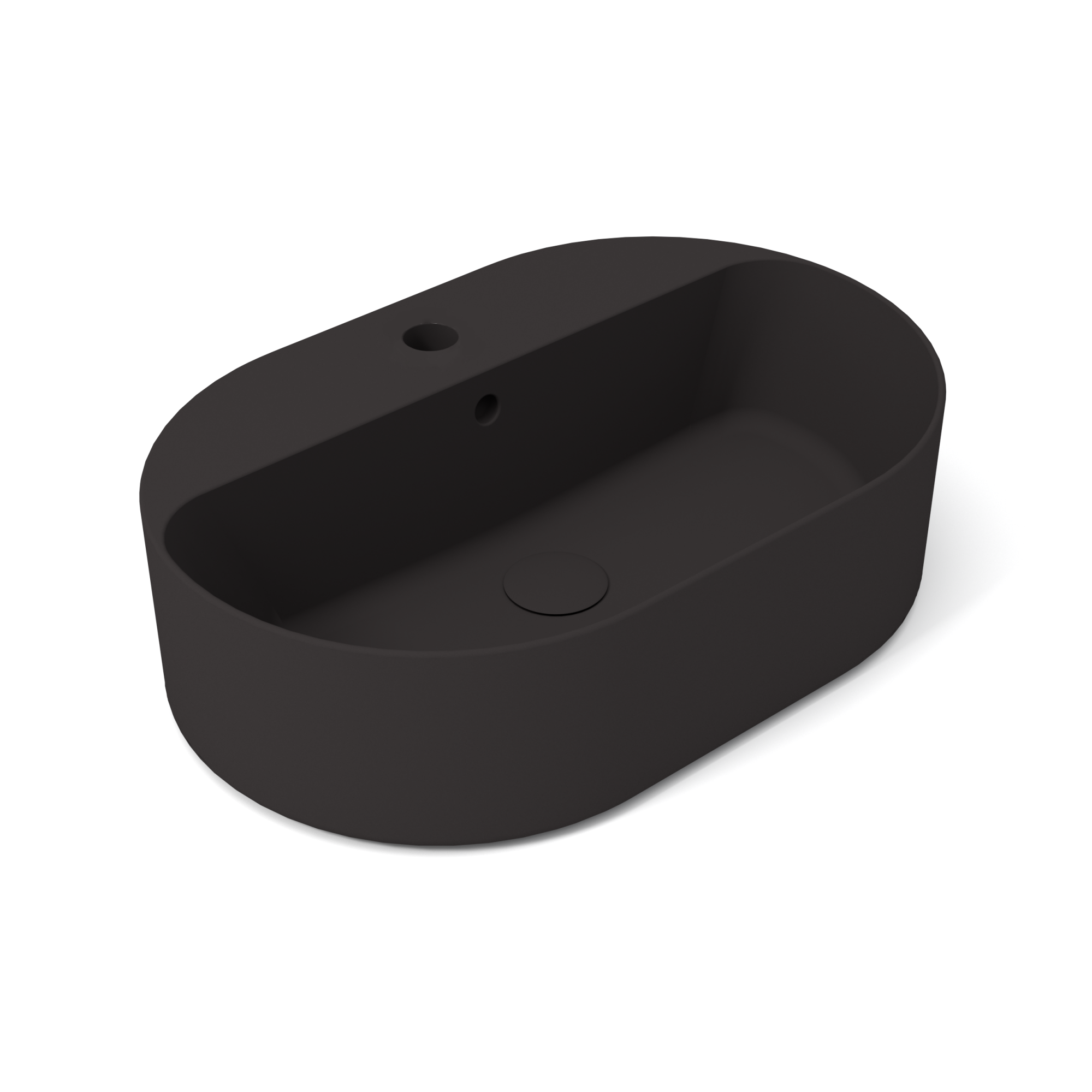 OPE42OV60123 Раковина накладная Olympia Open с отв. под смеситель 60x40x17 cm (цвет - черный матовый)