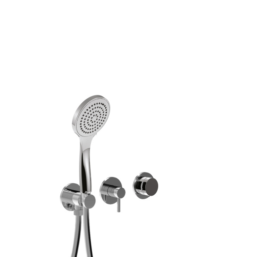 MRX5302DLEP Внешняя часть встраиваемого смесителя для душа Giulini My Ring Deluxe на 3 режима, однорычажный, поворотный переключатель, ручной душ + 2 доп. вывода воды  (цвет - хром)