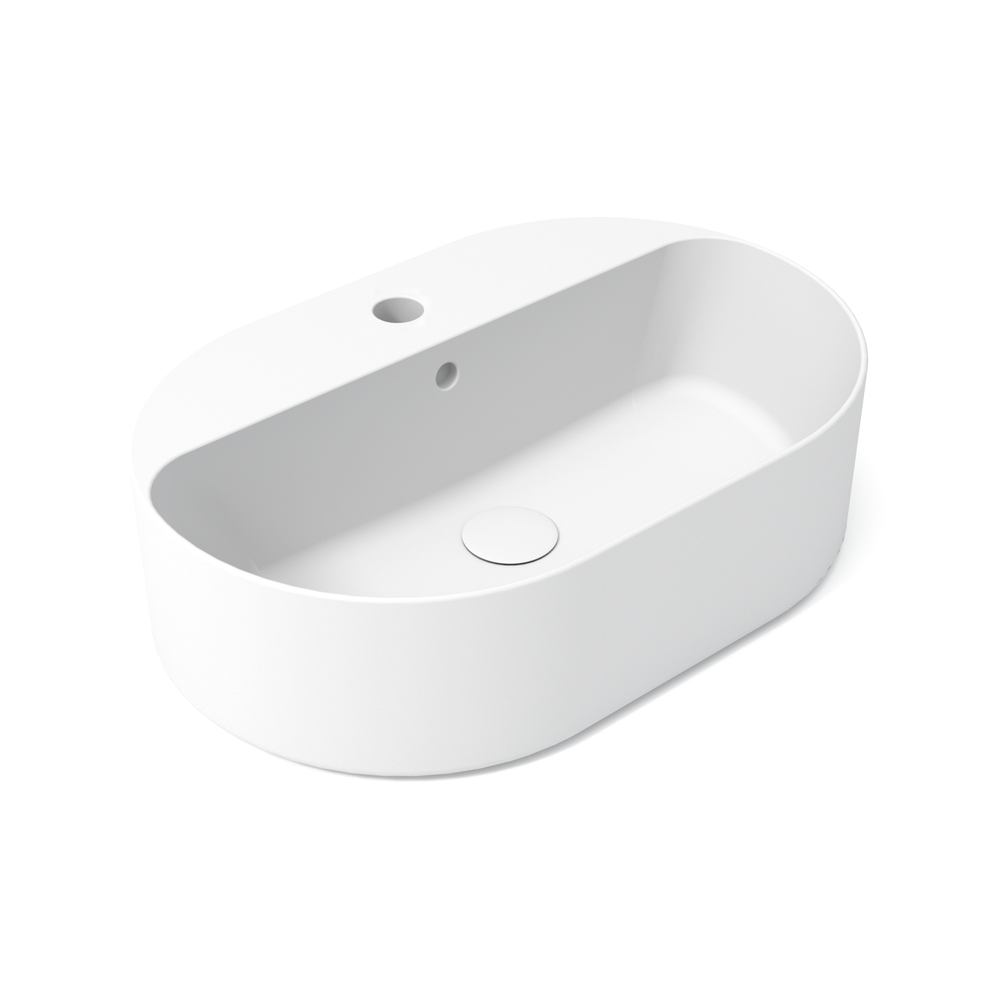OPE42OV60111 Раковина накладная Olympia Open с отв. под смеситель 60x40x17 cm (цвет - белый матовый)