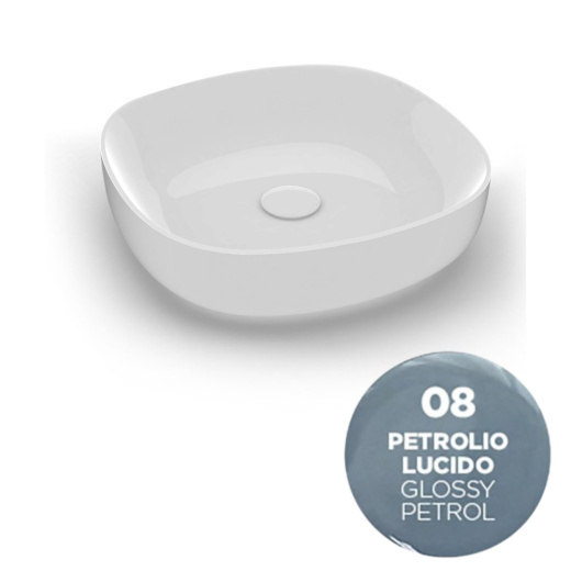 MET42O4008 Раковина Olympia Metamorfosi накладная, 45х45хh14 см (цвет - нефть глянцевый)