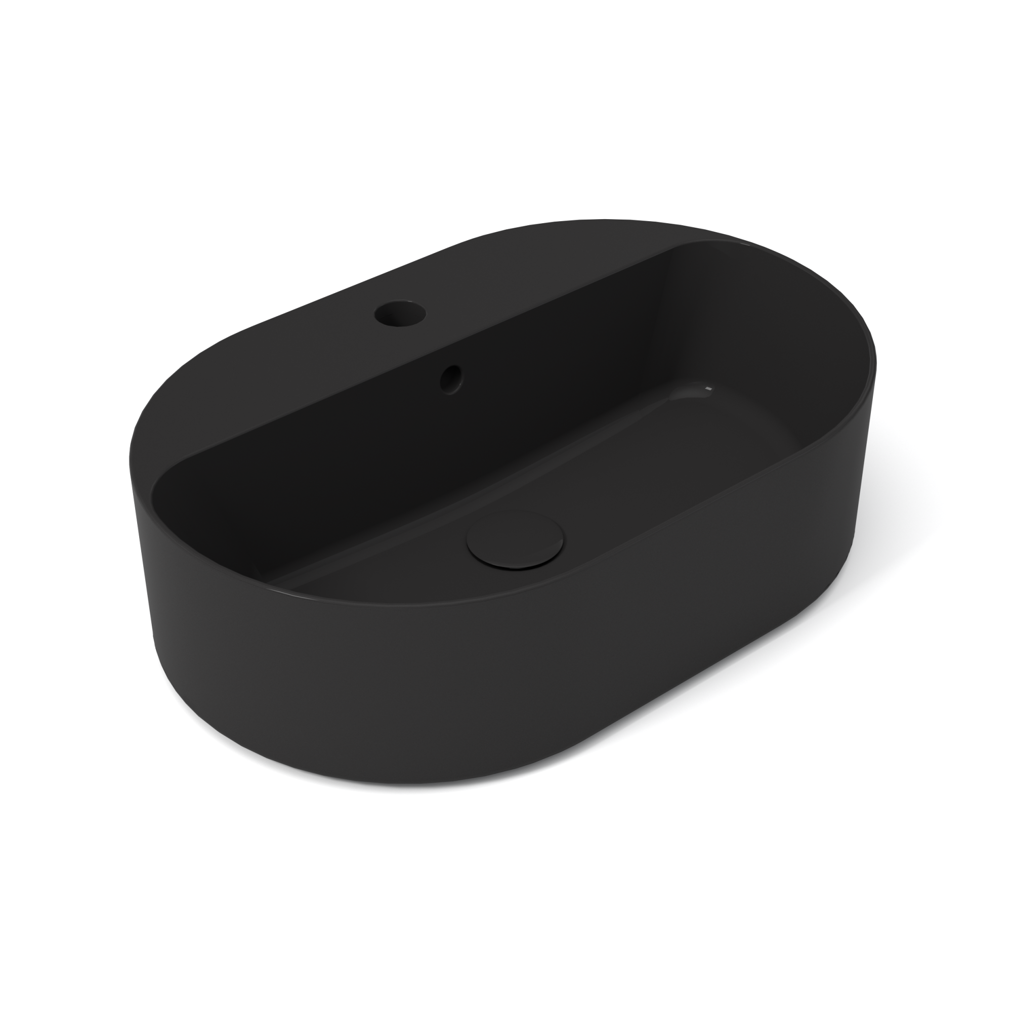 OPE42OV60113 Раковина накладная Olympia Open с отв. под смеситель 60x40x17 cm (цвет - черный глянцевый)