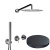 MR0086DLEPCRN Внешняя часть: Встраиваемый душевой комплект Giulini My Ring Deluxe на 2 режима, однорычажный,  с поворотным
переключателем, ручной душ, кронштейн, верхний душ Ø 25 см  (цвет - хром черный глянц)