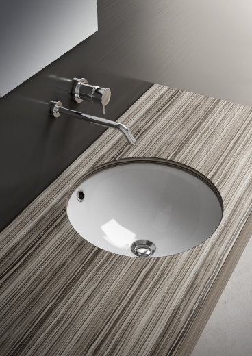 LIL4446001 Раковина встраиваемая Olympia Sottopiano Tondo, Ø46 с креплениями (цвет - белый глянцевый)