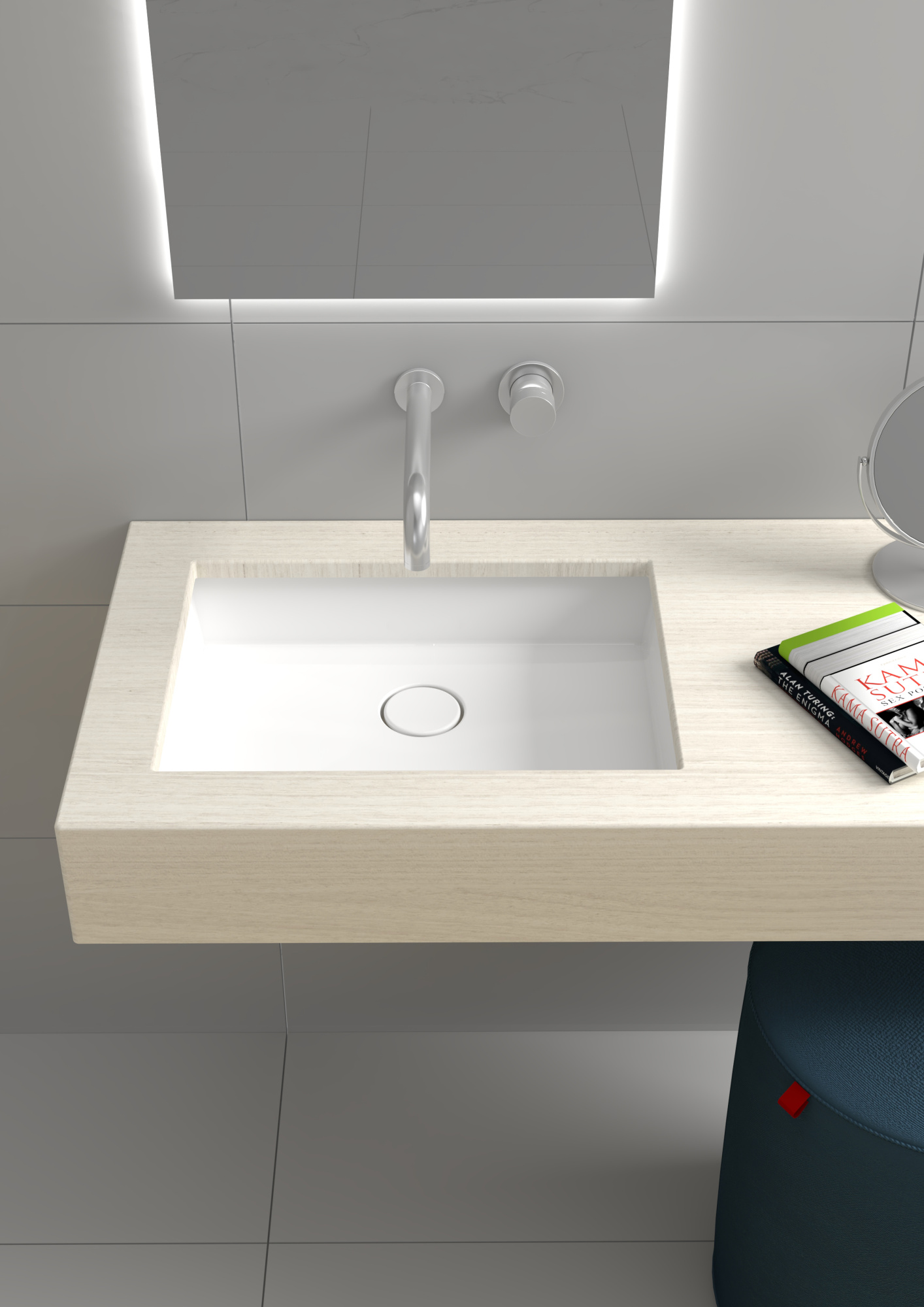 LIL4450001 Раковина встраиваемая Olympia Sydney, 50х38 см, с креплениями (цвет - белый глянцевый)