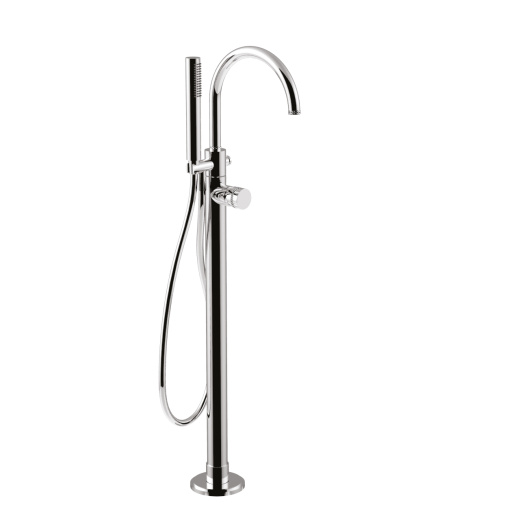 MR0092DL Смеситель напольный для ванны Giulini My Ring Deluxe отдельностоящий, излив, ручной душ (цвет - хром)
