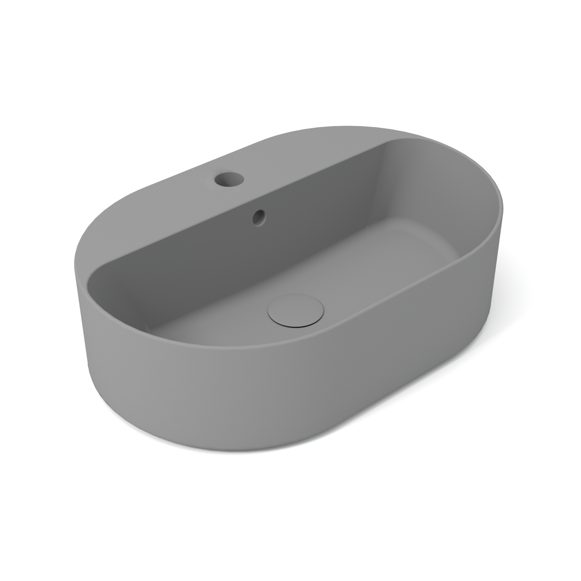OPE42OV60103 Раковина накладная Olympia Open с отв. под смеситель 60x40x17 cm (цвет - серый матовый)