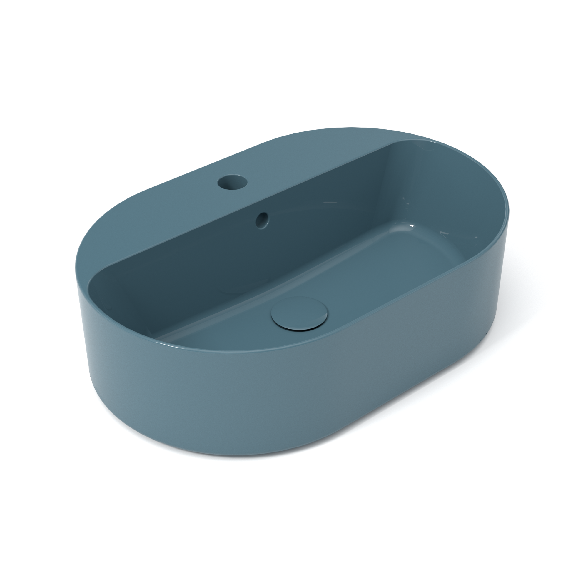 OPE42OV60108 Раковина накладная Olympia Open с отв. под смеситель 60x40x17 cm (цвет - нефть глянцевый)