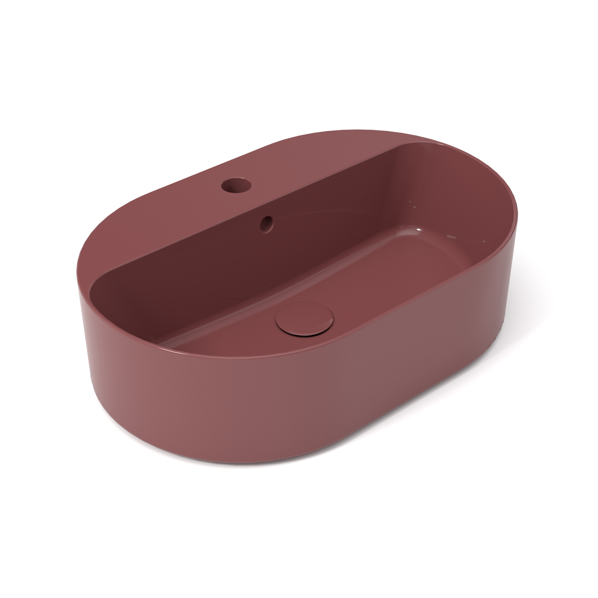 OPE42OV60116 Раковина накладная Olympia Open с отв. под смеситель 60x40x17 cm (цвет - баклажан глянцевый)
